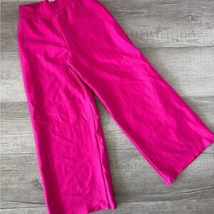 Kelle Vibrant Pink Striped Cropped Lycra Pants